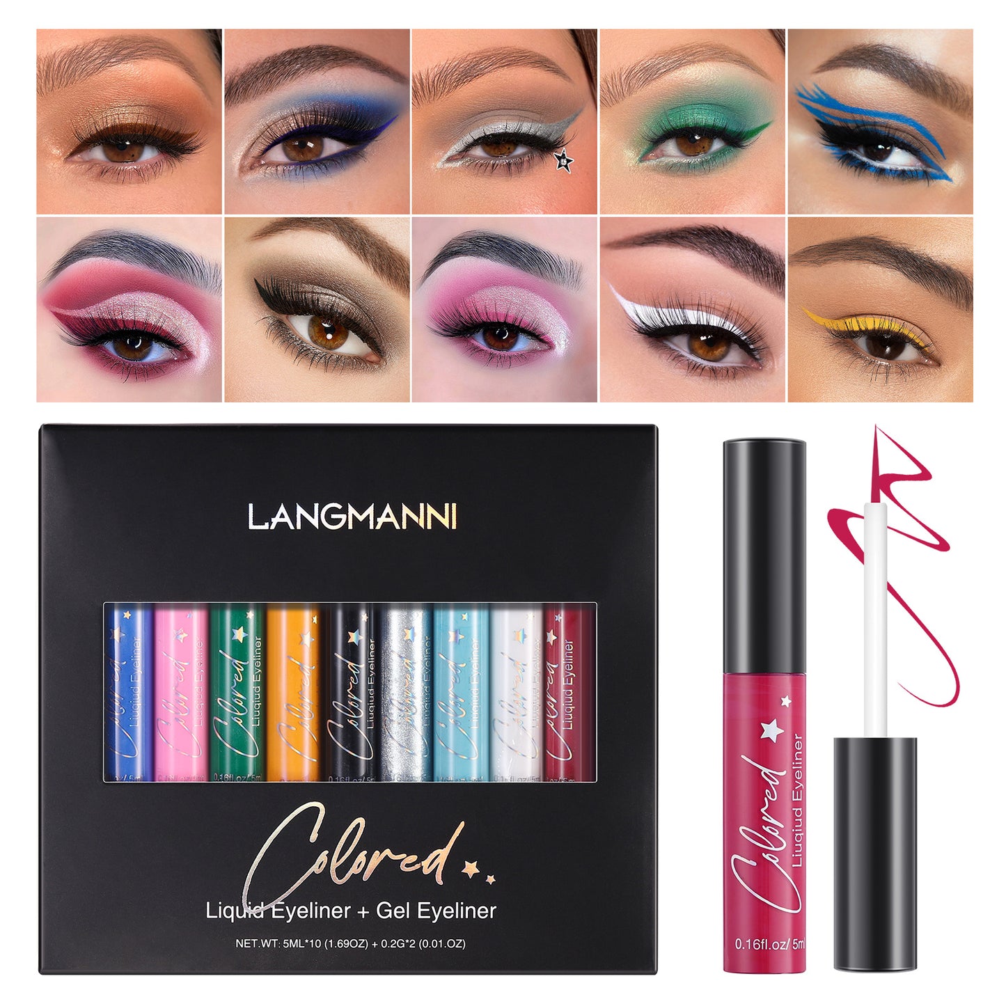 Make-up Eyeliner Liquid And Gel Pen Combination Set
