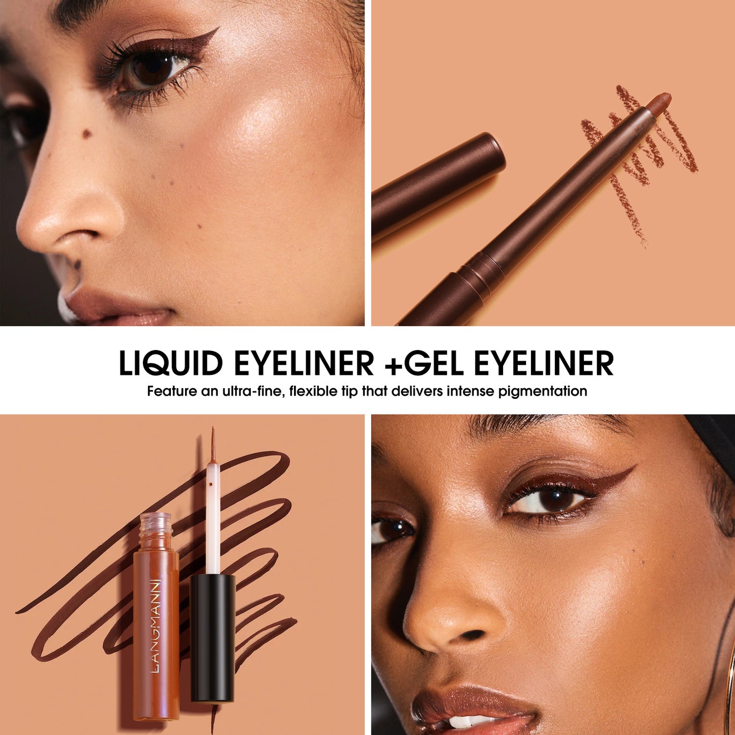 Make-up Eyeliner Liquid And Gel Pen Combination Set